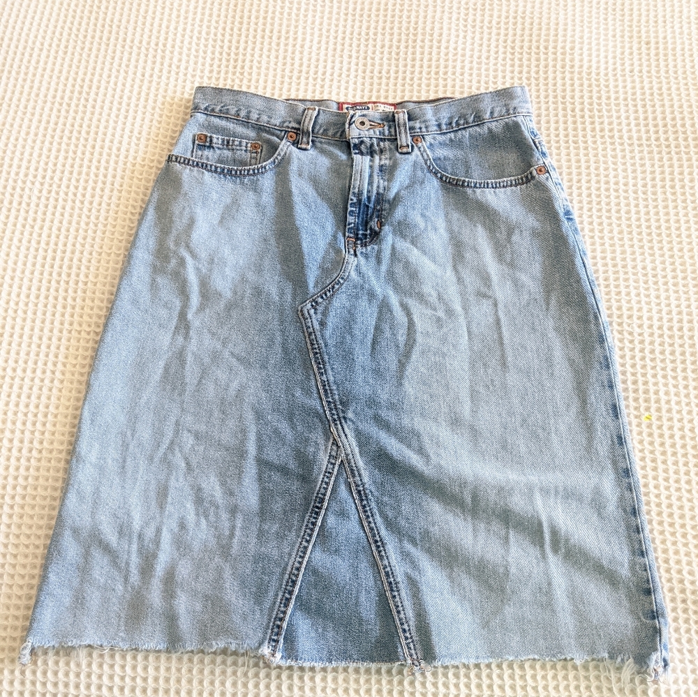 Old Navy Light Blue Denim Maxi Skirt